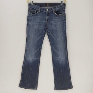 7 For All Mankind Women's Bootcut 2 Tone Medium Wash Denim Jeans Blue Size 30